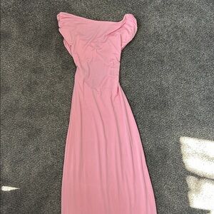 Meshki off-Shoulder strapless Pink Maxi Dress